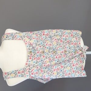 3 for $30. Floral square neck tie front tank.